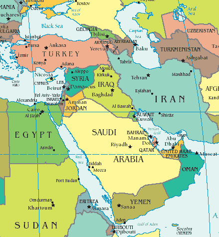 Distinción geográfica: Oriente Próximo, Oriente Medio y Extremo Oriente